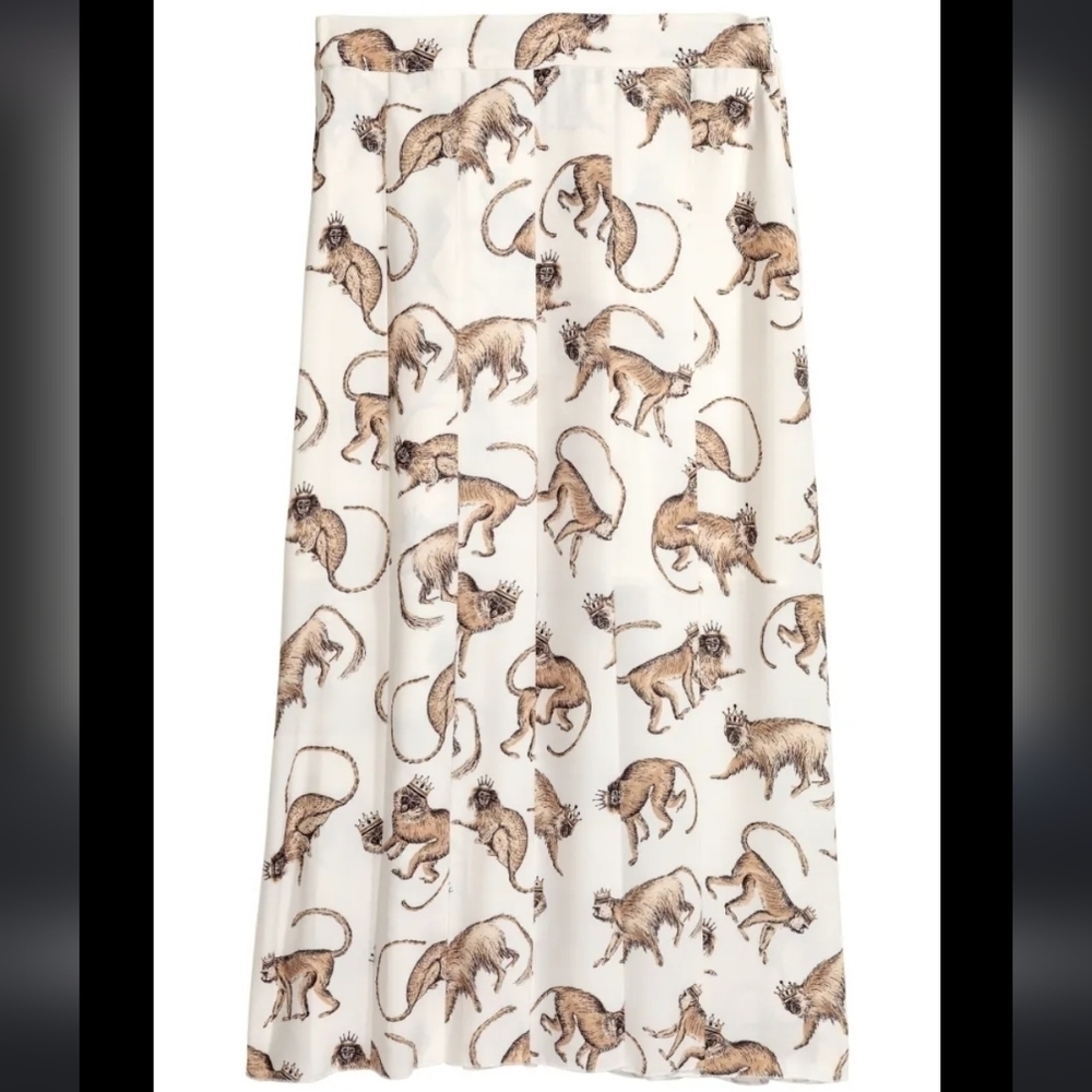 NWOT H&M Monkey King Midi Skirt pleated Replica Vintage